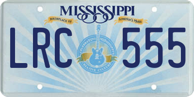 MS license plate LRC555