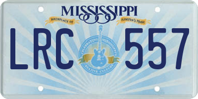 MS license plate LRC557