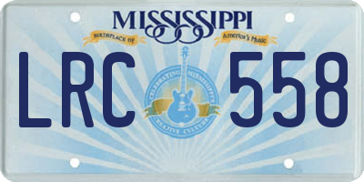 MS license plate LRC558