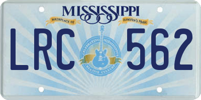 MS license plate LRC562