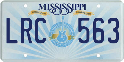 MS license plate LRC563