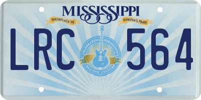 MS license plate LRC564