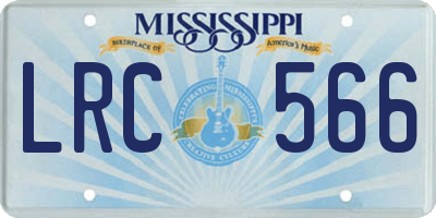 MS license plate LRC566