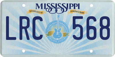 MS license plate LRC568