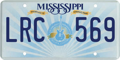 MS license plate LRC569