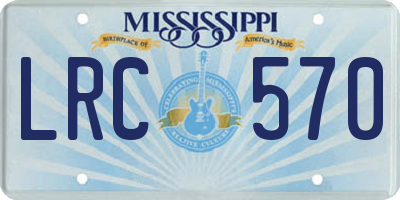 MS license plate LRC570