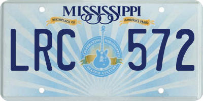 MS license plate LRC572