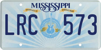 MS license plate LRC573