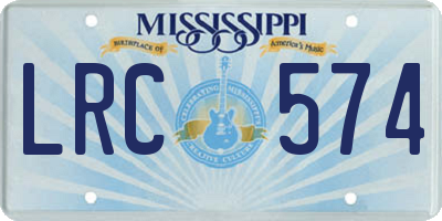 MS license plate LRC574