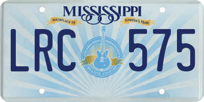 MS license plate LRC575
