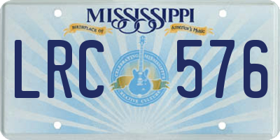 MS license plate LRC576