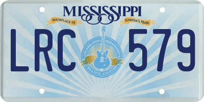 MS license plate LRC579