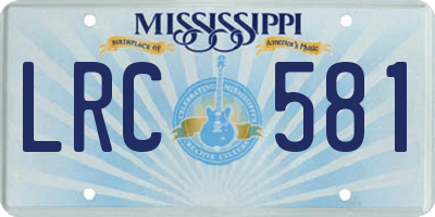 MS license plate LRC581