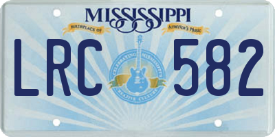 MS license plate LRC582