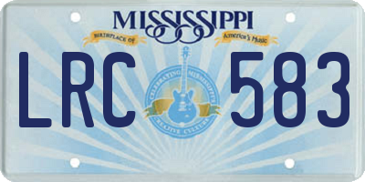 MS license plate LRC583