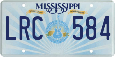 MS license plate LRC584