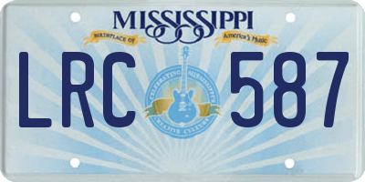 MS license plate LRC587