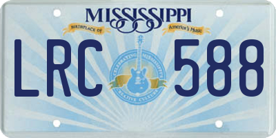 MS license plate LRC588