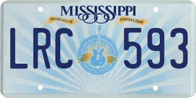 MS license plate LRC593