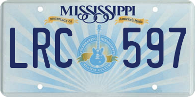 MS license plate LRC597