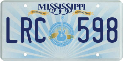 MS license plate LRC598