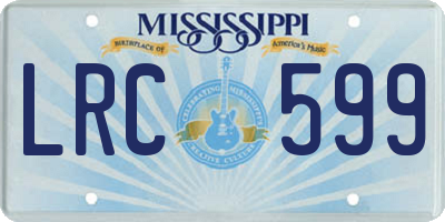 MS license plate LRC599