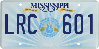 MS license plate LRC601
