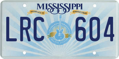 MS license plate LRC604