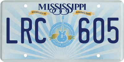 MS license plate LRC605