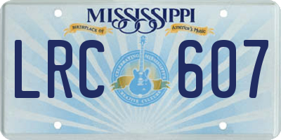 MS license plate LRC607