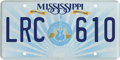 MS license plate LRC610