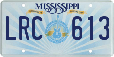MS license plate LRC613