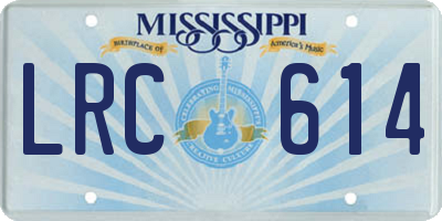MS license plate LRC614