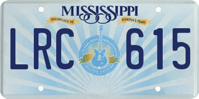 MS license plate LRC615