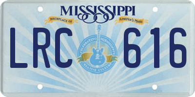 MS license plate LRC616