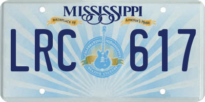 MS license plate LRC617