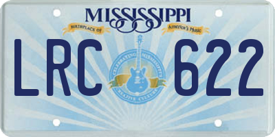 MS license plate LRC622