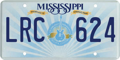 MS license plate LRC624