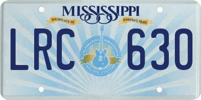 MS license plate LRC630