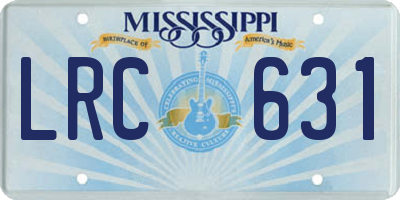 MS license plate LRC631