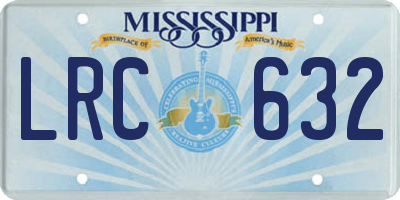 MS license plate LRC632