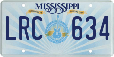 MS license plate LRC634