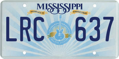 MS license plate LRC637
