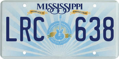 MS license plate LRC638