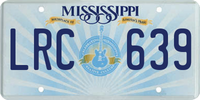 MS license plate LRC639