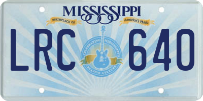 MS license plate LRC640