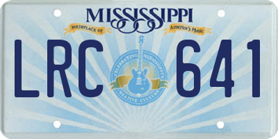 MS license plate LRC641