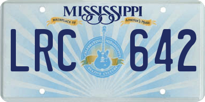 MS license plate LRC642