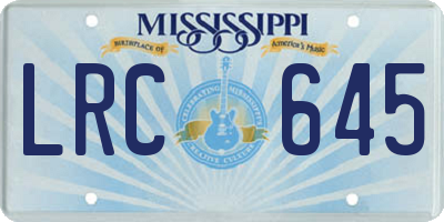 MS license plate LRC645