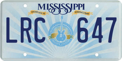 MS license plate LRC647